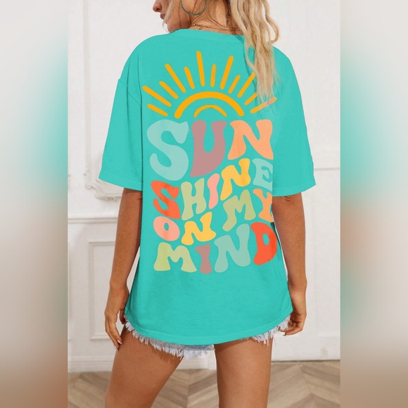 Sunshine Graphic T-Shirt - Aqua - Picture 3 of 6